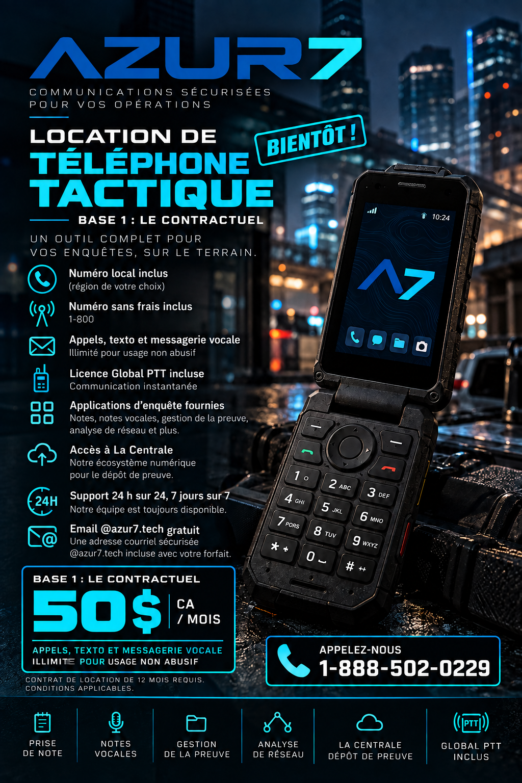 AZUR7 BASE 1 Le Contractuel — 50 dollars CA par mois