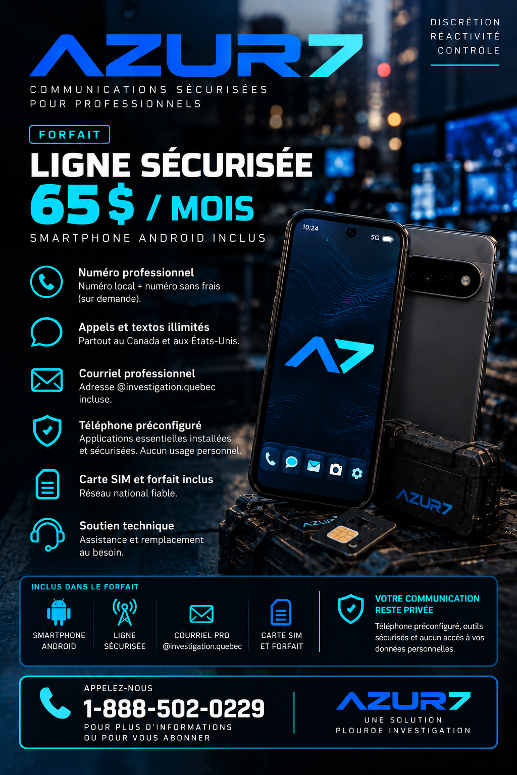 AZUR7 BASE 2 Le Professionnel — smartphone Android à 65 dollars CA par mois